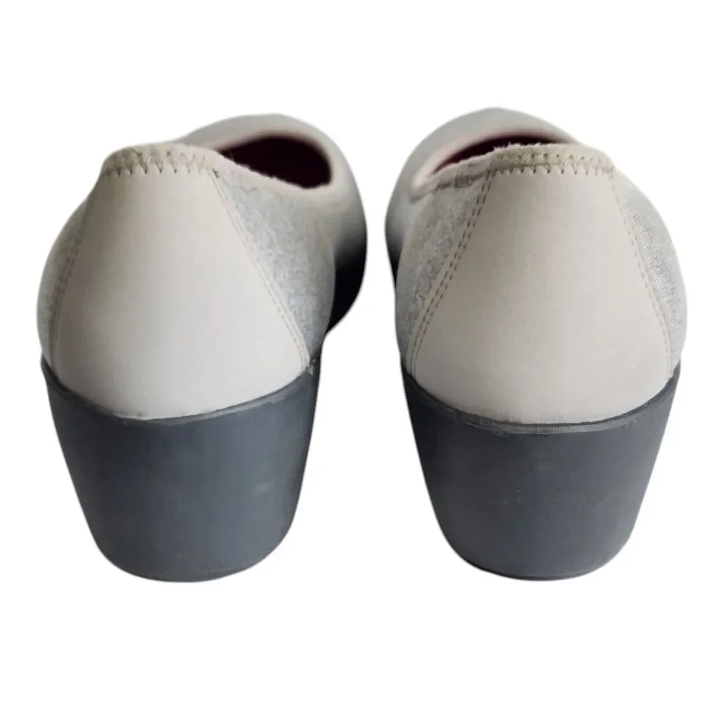 Crocs Busy Day Stretch Ballet Wedge Shoes Womens 9 Slip On Gray Dual Comfort